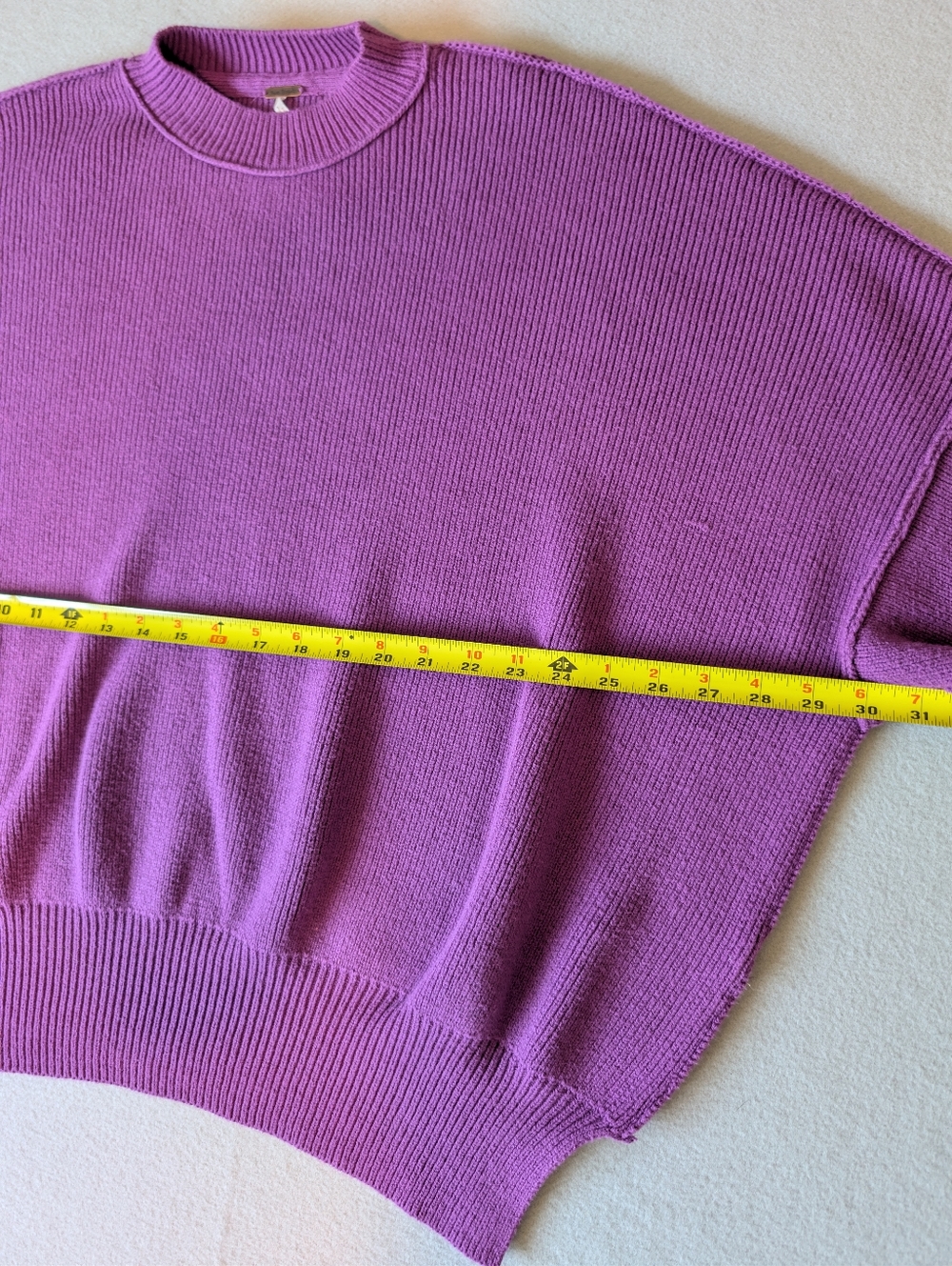 Free People Easy Street Tunic Ribbed Mock Neck Sweater Purple Knit Size XS - Picture 9 of 10
